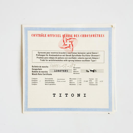 【全新】TITONI 梅花83688 S-ST-297天文台认证自动机械机芯日期显示40MM（男款）Master Series 大师系列精钢/皮带170426NJ34 商品图2