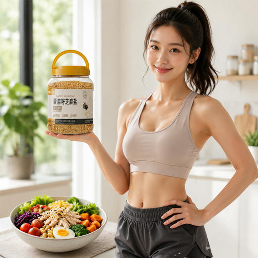 味不让品牌官方亚麻籽芝麻盐粉蘸料奇亚籽调味料轻食商用大瓶1kg 商品图3