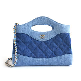 【闲置】CHANEL香奈儿31bag系列AP3656 B23555 U772226P蓝色拼色牛仔31bag nano链条包单肩包女士110526TJ11