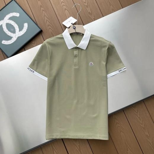 蒙口经典翻领碰撞撞色设计棉质短袖POLO衫 商品图1