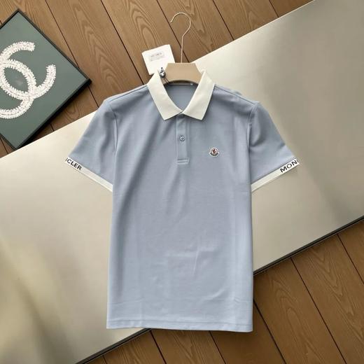 蒙口经典翻领碰撞撞色设计棉质短袖POLO衫 商品图4