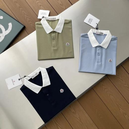蒙口经典翻领碰撞撞色设计棉质短袖POLO衫 商品图0