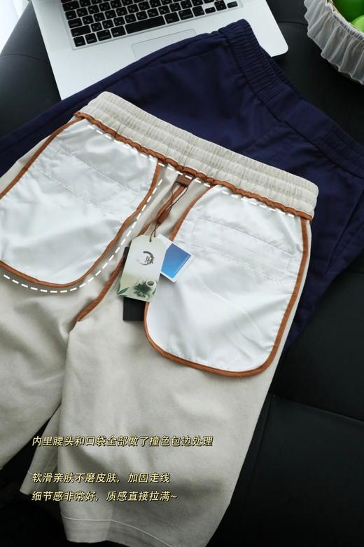 Zeg*n同款男士亚麻松紧腰短裤 商品图12