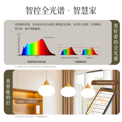 欧普照明 喜柿多多 奶油风原木色 餐厅吊灯 商品图3