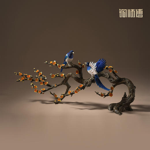 铜师傅《喜上枝头》客厅电视柜喜鹊铜摆件家居装饰品 乔迁礼物 商品图2
