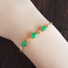 【天然正品】A货翡翠 AU750黄金镶天然细腻满绿糯种蛋面翡翠手链 链长：17CM（长度可调节）210426HS09 商品缩略图6