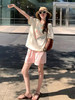 西遇慵懒风印花T恤女2026年夏季新款圆领正肩宽松休闲短袖上衣E0060429 商品缩略图1