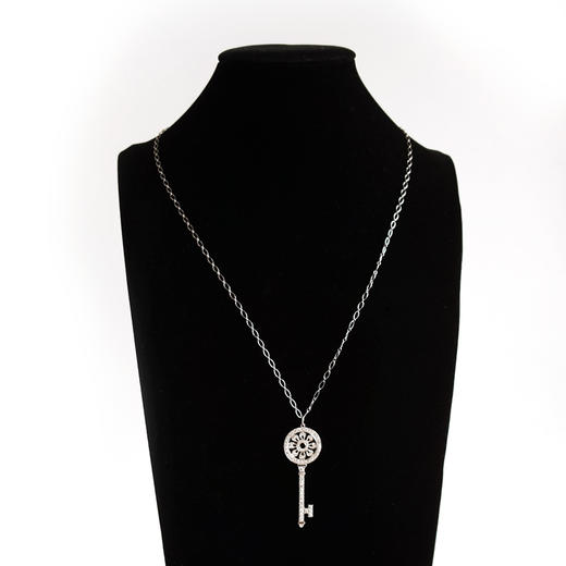 【95新】Tiffany & Co.蒂芙尼Keys 系列大号铂金满钻太阳花花瓣钥匙项链 链长约61cm女士180526JJ11 商品图6