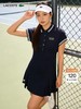 法国鳄鱼女装26夏季新款条纹饰边Polo领网球连衣裙 商品缩略图0