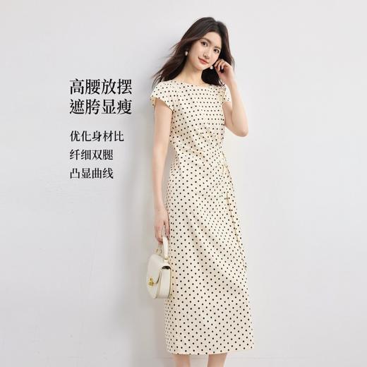 【超模君严选 夏季新款】飘雅曼 天丝亚麻波点气质连衣裙 优雅百搭 遮胯显瘦 72小时发货！ 商品图6