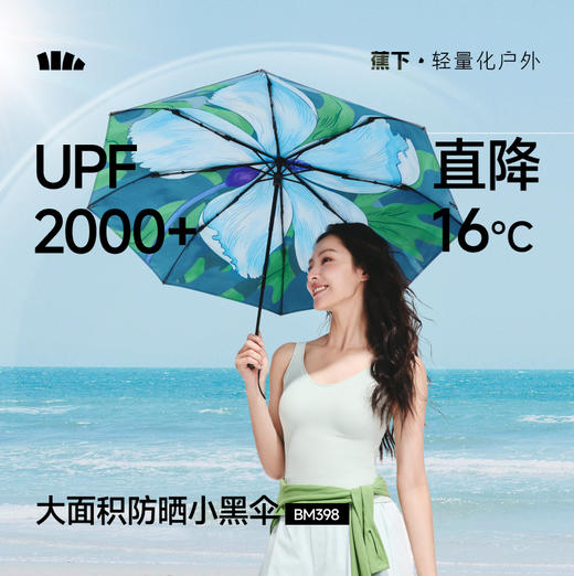 【26新品桐妈专享】蕉下三折倍护黑胶防晒伞BM398 商品图0
