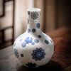 富玉呈祥丨富玉呈祥景德镇陶瓷花瓶青花白瓷玲珑釉中彩创意摆件桌面装饰品玄关礼盒装 皮球花天球玲珑瓶 商品缩略图1