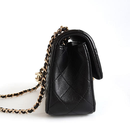 【全新】CHANEL香奈儿CF系列AS5759 B23826 9430526S黑金大mini CF双C调节扣链条包单肩包女士110526TJ26 商品图3