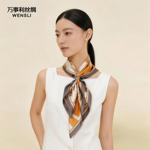 万事利双面印花方巾-虞美人（63厘米） 商品图0