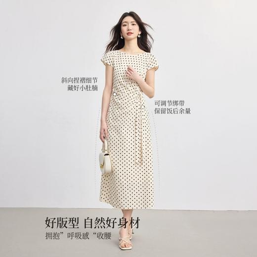 【超模君严选 夏季新款】飘雅曼 天丝亚麻波点气质连衣裙 优雅百搭 遮胯显瘦 72小时发货！ 商品图3