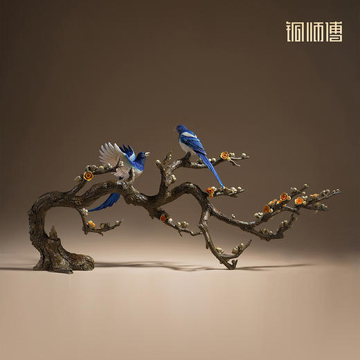 铜师傅《喜上枝头》客厅电视柜喜鹊铜摆件家居装饰品 乔迁礼物 商品图1
