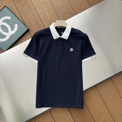 蒙口经典翻领碰撞撞色设计棉质短袖POLO衫 商品图3