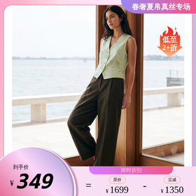 PALUOPO/PL立体压褶高腰直筒阔腿裤简约气质显瘦百搭休闲裤ES260621K