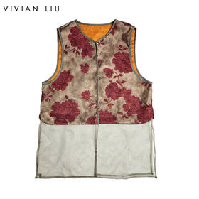 VIVIAN LIU薇薇安刘C2633103夏女装新款新中式圆领牡丹印花马甲