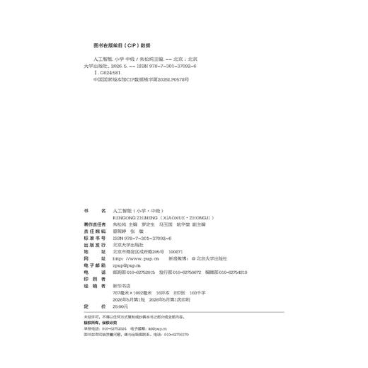 北大智能·中小学人工智能通识课系列-人工智能（小学·中级）朱松纯 罗定生 马玉国 姚宇堃 北京大学出版社 商品图2