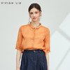 VIVIAN LIU薇薇安刘A2633005夏女装新100%苎麻小翻领门襟绣花衬衫 商品缩略图0