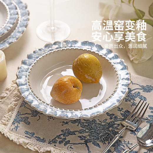 摩登主妇烟蓝碗碟餐具套装家用新婚结婚碗具盘子乔迁新居法式轻奢餐具礼盒 商品图3