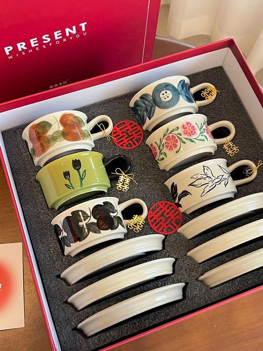摩登主妇陶瓷咖啡杯碟套装高档精致中古杯子马克杯高颜值下午茶杯 商品图0