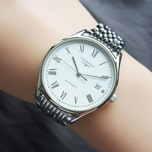 【95新】LONGINES 浪琴L4.760.4.11.6自动机械机芯日期显示35MM（中性款）律雅系列精钢110526NJS03 商品图7