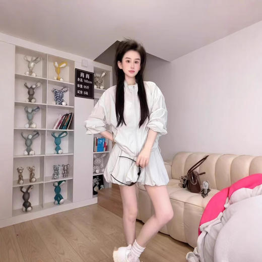 【轻薄防晒❗甜酷百搭】夏秋新款休闲运动防晒套装女立领轻薄宽松拉链款外套短裙两件套潮 商品图2