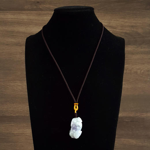 【天然正品】A货翡翠 天然细腻糯种紫罗兰貔貅造型翡翠吊坠项链 190526XY11 商品图7