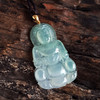 【天然正品】A货翡翠 AU750精品黄金镶天然细腻晴水冰种观音翡翠吊坠项链 050526NJS08 商品缩略图3