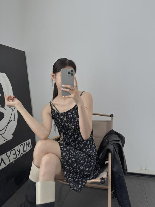 法式碎花吊带裙连衣裙 商品图3