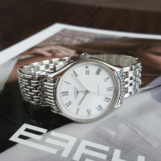 【95新】LONGINES 浪琴L4.760.4.11.6自动机械机芯日期显示35MM（中性款）律雅系列精钢110526NJS03 商品图4