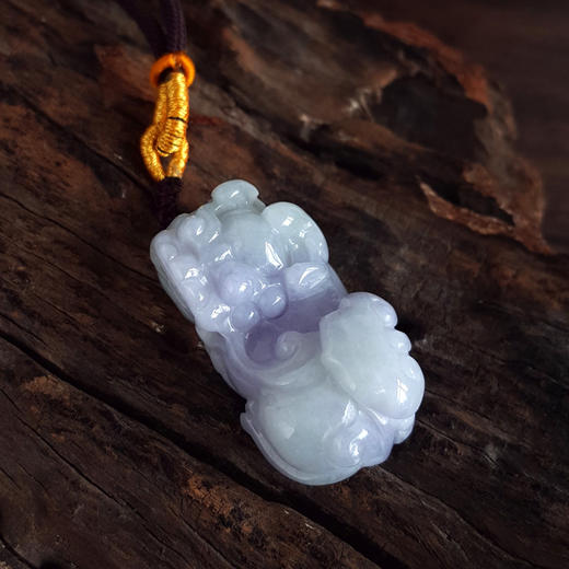 【天然正品】A货翡翠 天然细腻糯种紫罗兰貔貅造型翡翠吊坠项链 190526XY11 商品图3