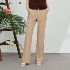 VIVIAN LIU薇薇安刘A2617501春女装新款腰间装饰织带微喇长裤