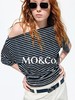 秦岚同款MO&C*o条纹一字肩斜肩短袖T 可随意调节露肩程度 商品缩略图3