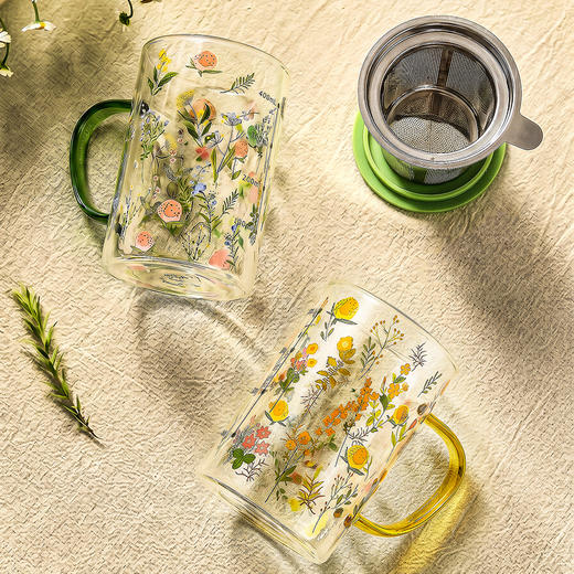 摩登主妇小枝荨玻璃茶杯茶水分离杯高颜值家用水杯办公室泡茶杯子 商品图3