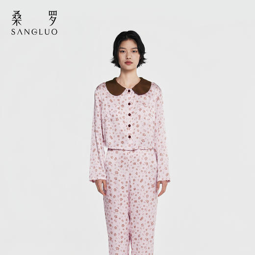 甜酷豹纹』桑罗真丝睡衣套装100%桑蚕丝女家居服可外穿2026新款 商品图4