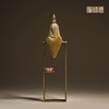铜师傅《听莲》中式禅意观音菩萨办公室客厅装饰工艺品 桌面摆件 商品缩略图2