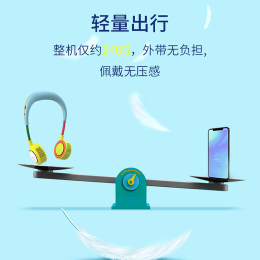 【明星同款 挂脖风扇】韩国zqizone无叶挂脖风扇阿宜准 大风力挂颈懒人 儿童便携随身充电 商品图4