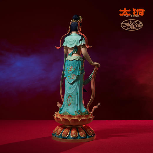 太铜《东方三圣之月光菩萨》限量摆件 新中式佛像 佛堂客厅工艺品 商品图2