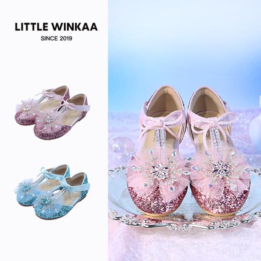 littlewinkaa童鞋女童公主水晶鞋2026春秋雪花钻蝴蝶结魔术贴凉鞋 商品图10