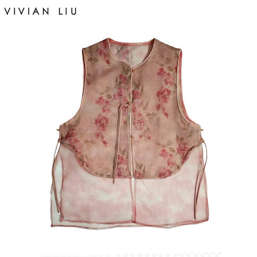 VIVIAN LIU薇薇安刘C2633102夏女装新款新中式印花双层马甲 商品图0