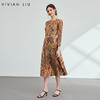 VIVIAN LIU薇薇安刘F2547401秋季女装新款收腰印花针织连衣裙 商品缩略图0