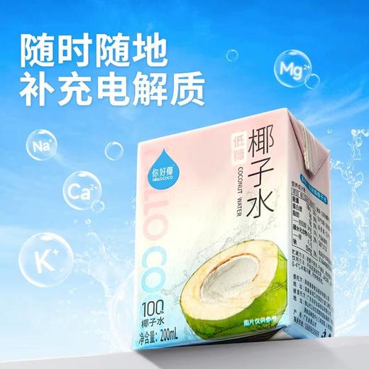 你好椰椰子水 天然不添加 清甜解腻 200ml*12瓶 商品图2