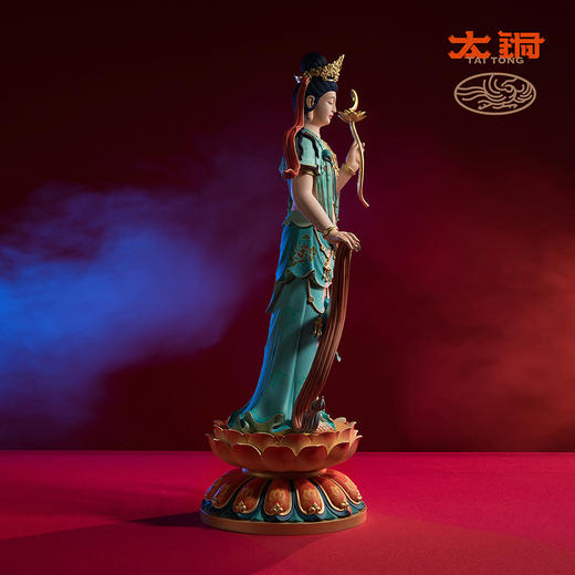 太铜《东方三圣之月光菩萨》限量摆件 新中式佛像 佛堂客厅工艺品 商品图1