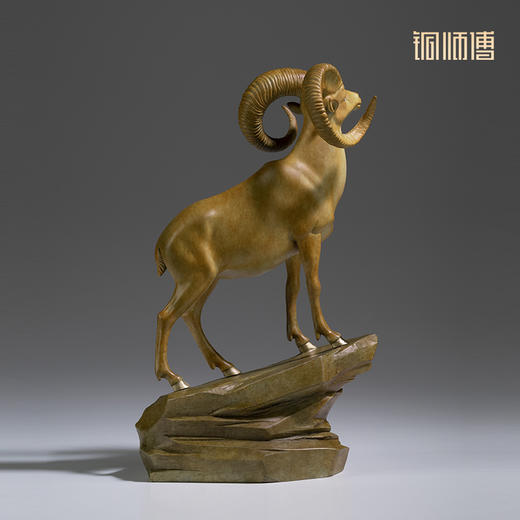 铜师傅《领头羊》客厅桌面铜羊摆件 家居装饰工艺品 商品图3