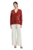 VIVIAN LIU薇薇安刘F2556303秋季女装新款V领中长款提花开衫毛衣 商品缩略图5