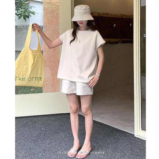【HAODAGIRL 松弛度夏小飞袖套装】85-145斤可穿，三色可选，小飞袖设计挡拜拜肉，简约舒适， 亲肤透气，文艺百搭！ 商品图1