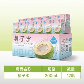 你好椰椰子水 天然不添加 清甜解腻 200ml*12瓶